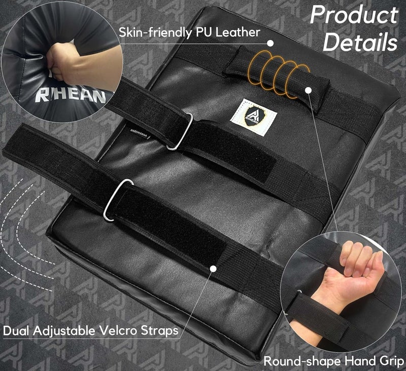 Rihan Martial Arts Kicking Shield Pad for Muay Thai, Taekwondo Football, Basketball, Hockey Training - Denser Foam, High-Density PU Leather Cover - Image 3